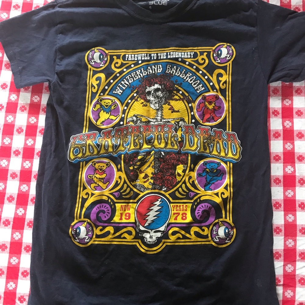 Grateful Dead Liquid Blue Womens T-shirt Dark Navy Blue